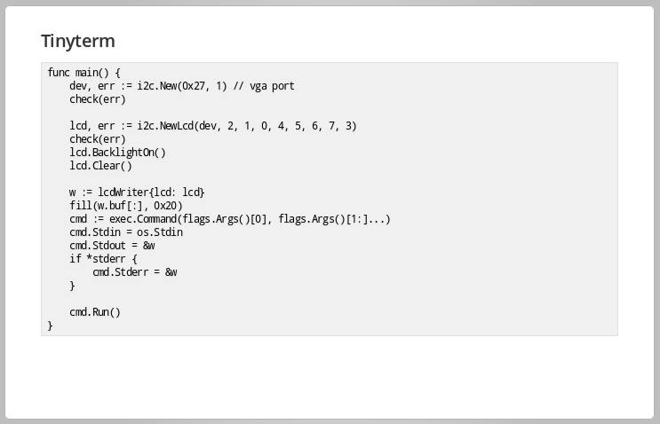 tinyterm unix card processor