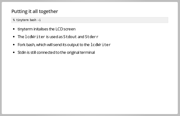 tinyterm unix card processor